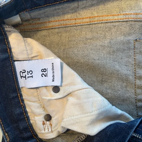 R13 Blue Ankle Cropped Jeans - Picture 12 of 14